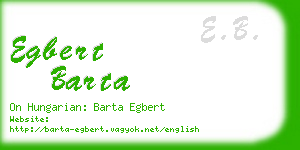 egbert barta business card